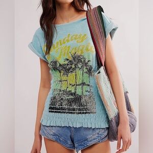 NWOT - Free People Sadie Towel Terry Smocked Top - Size S